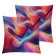 Ulloord  Color Throw Pillow Cover Abstract Purple Pink Red Orange Golden Blue Chaotic Waves Colorful Rainbow Square Pillow Case Cushion Cover for Home Car Decorative