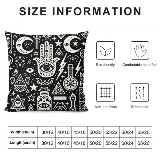 Ulloord Throw Pillow Cover Style Hand Eyes Skull Cat Square Pillow Case Cushion Cover for Home Car Decorative