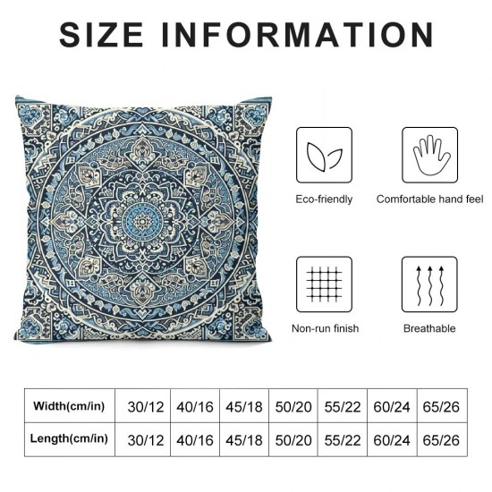 Ulloord  Boho Style Ethnic Design Pattern  Throw Pillow Case Cushion Cover Home Office Decorative Square