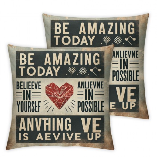 Ulloord Anything is Possible Inspirational Quotes Pillowcase Gift, Bedroom Pillowcase, , Women, , Employee Flannel Cushion Cover