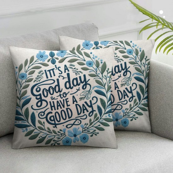 Ulloord Positive Decor Good Day Sign, Inspirational Encouragement Gifts Positive Gifts for Women Coworker Mom Aunt Teacher, It's a Good Day, Flannel Pillow Case Cushion Cover