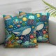 Ulloord The sea Marine Organism Pillow Case for Kids Girls Boys Gift, Pink Coral Marine Organism Pillowcases Home Decorative Flannel Cushion Cover for Sofa Couch Bed Car