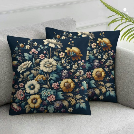 Ulloord Flowers Flowers Decorative Pillow Case Flannel Cushion Cover Home Decor for Living Room Patio for Sofa Couch Bed