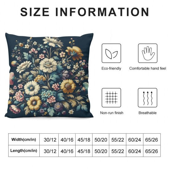 Ulloord Flowers Flowers Decorative Pillow Case Flannel Cushion Cover Home Decor for Living Room Patio for Sofa Couch Bed