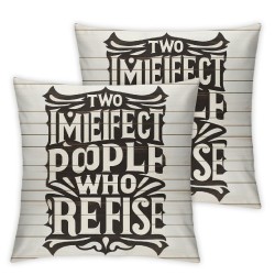 Ulloord Funny Marriage Motto Pillowcase for Home Farmhouse Bedroom Living Room Home Decorative Flannel Cushion Cover for Sofa