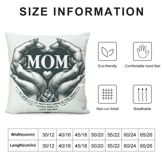 Ulloord to My Mother Gifts My mom is The Prettiest Woman in The Whole World for me I Love You Mom! Meaningful Gifts for Mom, Birthday, Ideas for Mom，Flannel Pillow Covers