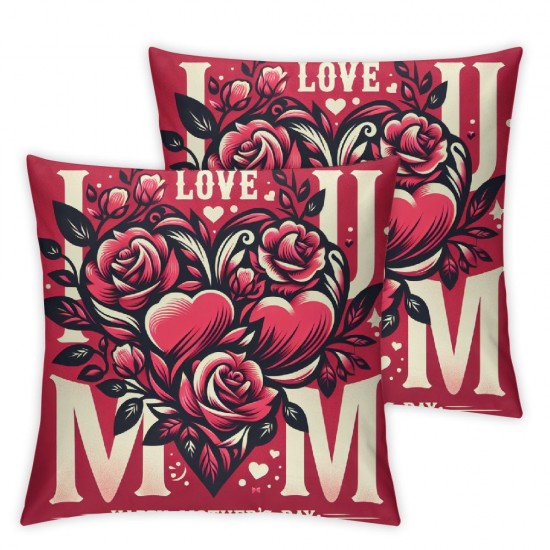 Ulloord I Love You! Happy Mother's Day Pillow Covers for Throw Pillow Case, Gift Birthday , Gift Ideas for Anniversary, Flannel Pillow Covers