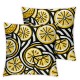 Ulloord Pillow Covers  Decorative Lemon Black Stripes Throw Pillow Covers Cushion Case for Sofa Bench Living Room Indoor Outdoor Home Decor