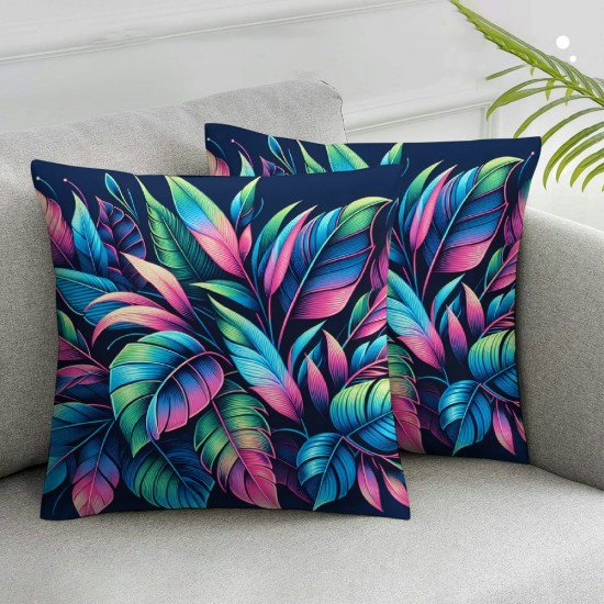 Ulloord Pillow Covers Decorative Tropical Palm Leaf Throw Pillow Covers Cushion Case for Sofa Bench Living Room Indoor Outdoor Home Decor