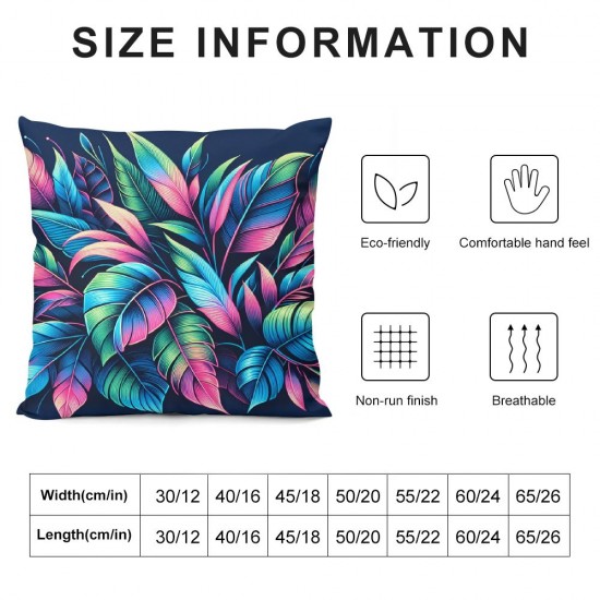 Ulloord Pillow Covers Decorative Tropical Palm Leaf Throw Pillow Covers Cushion Case for Sofa Bench Living Room Indoor Outdoor Home Decor