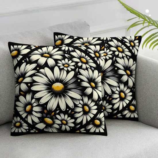 Ulloord Throw Pillow Cover White Decorative Pillow Cases Pillowcase Cushion Case Square for Couch Sofa Bed Living Room Bedroom