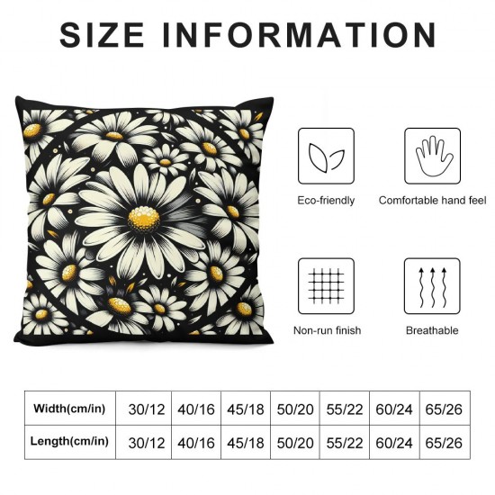 Ulloord Throw Pillow Cover White Decorative Pillow Cases Pillowcase Cushion Case Square for Couch Sofa Bed Living Room Bedroom