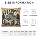 Ulloord Happy Camping Theme Pillow Cover Modern RV Trailer Square Throw Pillow Cover for Bedroom Vintage Wooden Farmhouse Stripes Accent Cream Decorative Cushion Cover for Kids Adults,Brown,