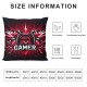 Ulloord Video Game Pillow Covers Modern Game Controller Print Pillow Cases for Boys Adults Red Black Gamer Gift Cushion Covers for Party Office Decor