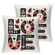 Ulloord Throw Pillow Covers Soft Square Cushion Case Cute Pillowcase for Room Decor Red and Black Flowers Pillowcase,