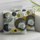 Ulloord Abstract Art Pillow Cover,Modern Geometric Dark Grey Reversible Print Cushion Cover,Black Yellow Circle Lines Single Pack Couch Pillow Cover or Bed or Sofa