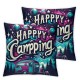 Ulloord Happy Camping Theme Pillow Cover Dreamy Starry Galaxy Gradient Clouds Decor Pillow Case for Kids Teens Adults Style Cushion Cover for Bed Sofa