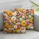 Ulloord Colorful Flowers Pillow Cover Floral Butterfly Pillow Case for Adults Style Cushion Cover for Room Decor