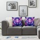 Ulloord  Purple Lotus Flower Pillow Cover for Living Room Couch Decor 3D Print Garden Plant Floral Square Soft Throw Pillow Psychedelic Tie Dye Stripes Decorative Cushion Cover,