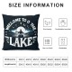 Ulloord Welcome to The Lake Cabin Pillow Covers Lake Paddle Pattern Throw Pillowcases for Sofa Couch Chair Blue Galaxy Starry Sky Room Decor Cushion Cases for Men Boys Adults