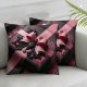 Ulloord Valentine's Day Pillow Cover Pillow Case for Teens Girls Adults Decorations Romantic Style Cushion Cover for Bedroom Couch Decor Pink Black