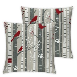 Ulloord Throw Pillow Cover in Animal Red White Grey Square Pillow Case Cushion Cover for Home Car Decorative