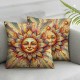 Ulloord Cute and Stars Hidden Zipper Home Sofa Decorative Throw Pillow Cover Cushion Case Square Design Printed Pillowcase