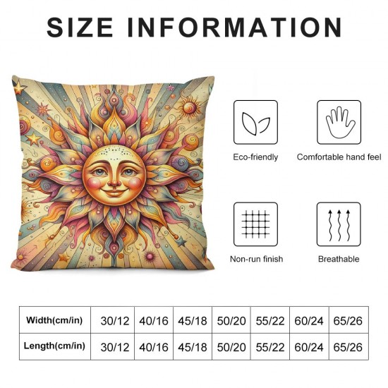 Ulloord Cute and Stars Hidden Zipper Home Sofa Decorative Throw Pillow Cover Cushion Case Square Design Printed Pillowcase