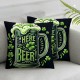 Ulloord Throw Pillow Cover Square Double Print St Patrick S Day Here for The Beer Mug Cushion Case Office Sofa Hidden Zipper Polyester Pillowcase