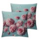 Ulloord Throw Pillow Cover Square Double Print Flower Life Pastel Pink Petals Mint Vertical Cushion Case Office Sofa Hidden Zipper Polyester Pillowcase