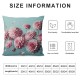 Ulloord Throw Pillow Cover Square Double Print Flower Life Pastel Pink Petals Mint Vertical Cushion Case Office Sofa Hidden Zipper Polyester Pillowcase