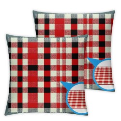 Ulloord Throw Pillow Covers Red White Cushion Cases Home Office Sofa Hidden Zipper Pillowcase Square Two Sides Printed