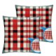 Ulloord Throw Pillow Covers Red White Cushion Cases Home Office Sofa Hidden Zipper Pillowcase Square Two Sides Printed