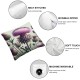 Ulloord Throw Pillow Covers Pink Flower in Bloom Spring Cushion Cases Home Office Sofa Hidden Zipper Pillowcase Square  Two Sides Printed