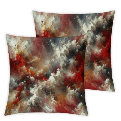 Ulloord  Throw Pillow Covers Abstract Painting Orange Red Blue Black Cushion Cases Home Office Sofa Hidden Zipper Pillowcase Square Two Sides Printed