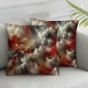 Ulloord  Throw Pillow Covers Abstract Painting Orange Red Blue Black Cushion Cases Home Office Sofa Hidden Zipper Pillowcase Square Two Sides Printed