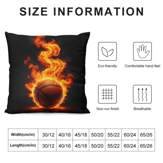 Ulloord Throw Pillow Covers Black Cushion Cases Home Office Sofa Hidden Zipper Pillowcase Square Two Sides Printed