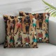 Ulloord Throw Pillow Covers Summer Travel Young Women Beach Back Cushion Cases Home Office Sofa Hidden Zipper Pillowcase Square  Two Sides Printed