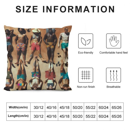 Ulloord Throw Pillow Covers Summer Travel Young Women Beach Back Cushion Cases Home Office Sofa Hidden Zipper Pillowcase Square  Two Sides Printed