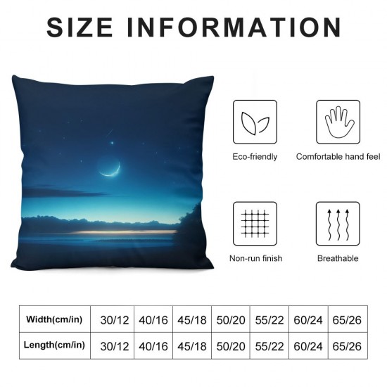 Ulloord Throw Pillow Covers Cushion Cases Home Office Sofa Hidden Zipper Pillowcase Square Two Sides Printed