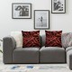 Ulloord Throw Pillow Covers Red Color Cushion Cases Home Office Sofa Hidden Zipper Pillowcase Square  Two Sides Printed