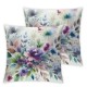 Ulloord Throw Pillow Covers Flower Cushion Cases Home Office Sofa Hidden Zipper Pillowcase Square Two Sides Printed