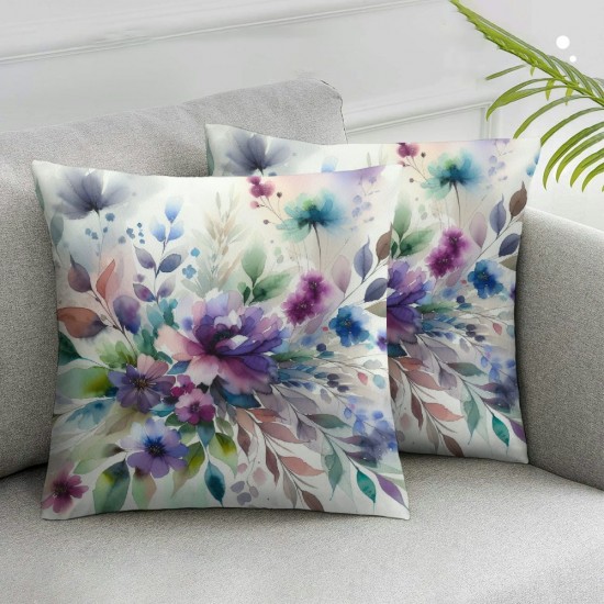 Ulloord Throw Pillow Covers Flower Cushion Cases Home Office Sofa Hidden Zipper Pillowcase Square Two Sides Printed