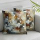 Ulloord Throw Pillow Covers Grey Brown Abstract Cushion Cases Home Office Sofa Hidden Zipper Pillowcase Square Two Sides Printed