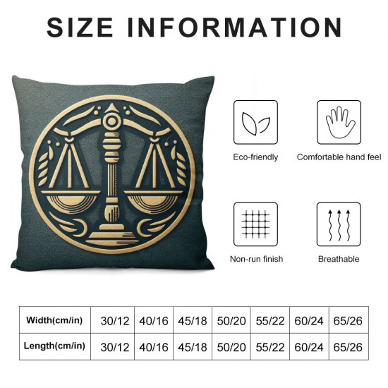 Ulloord  Throw Pillow Covers Scales Cushion Cases Home Office Sofa Hidden Zipper Pillowcase Square  Two Sides Printed