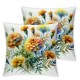 Ulloord Throw Pillow Covers Flowers Cushion Cases Home Office Sofa Hidden Zipper Pillowcase Square Two Sides Printed