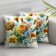 Ulloord Throw Pillow Covers Flowers Cushion Cases Home Office Sofa Hidden Zipper Pillowcase Square Two Sides Printed