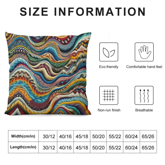 Ulloord Throw Pillow Covers Cushion Cases Home Office Sofa Hidden Zipper Pillowcase Square Two Sides Printed