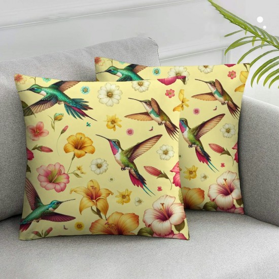 Ulloord Throw Pillow Covers Yellow Cushion Cases Home Office Sofa Hidden Zipper Pillowcase Square Two Sides Printed