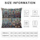 Ulloord  Throw Pillow Covers Colorful Mandalas Blue Red Orange Circle Floral Cushion Cases Home Office Sofa Hidden Zipper Pillowcase Square  Two Sides Printed